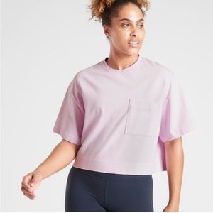 Athleta Classic Cotton Crop Tee in Pink